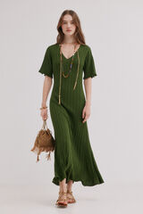 Hoss Intropia Anne. Vestido punto calado Kaki