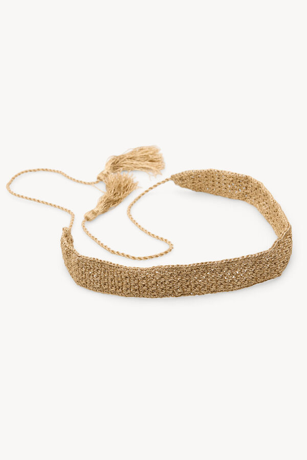 Hoss Intropia Lucrecia. Cintur&oacute;n de crochet metalizado Dorado