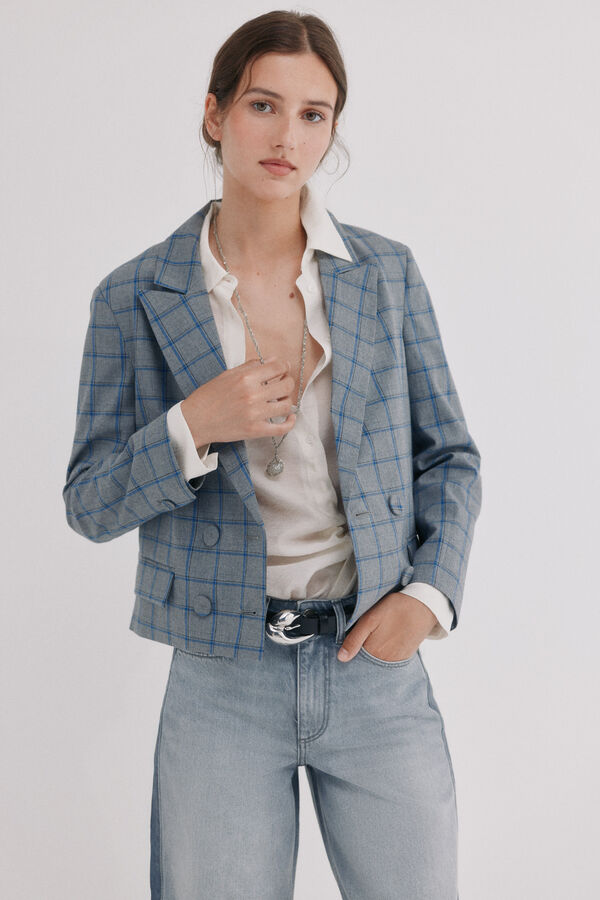 Hoss Intropia Estela. Blazer a cuadros Gris