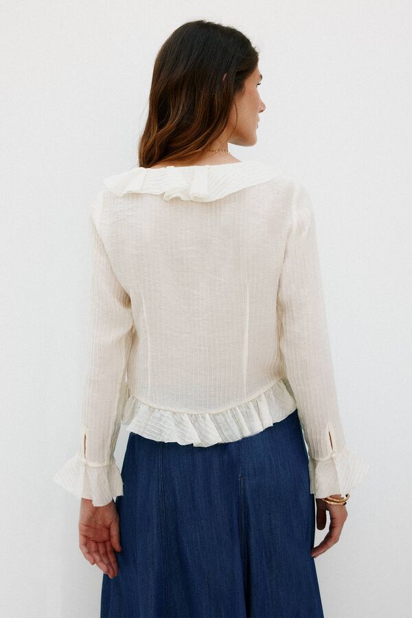 Hoss Intropia Cira. Blusa con volantes Marfil