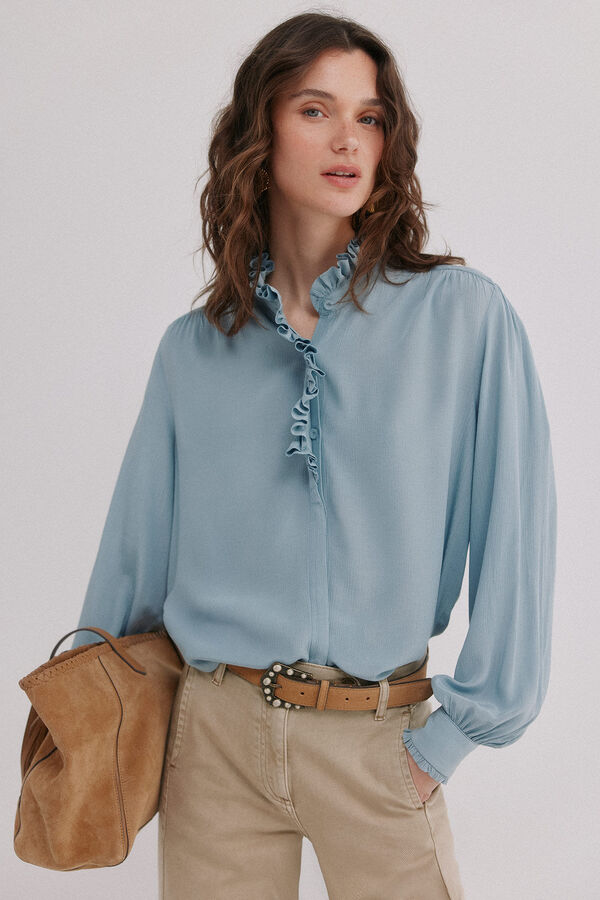 Hoss Intropia Carlota. Blusa rom&aacute;ntica Azul