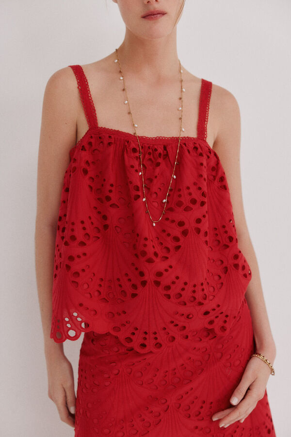 Hoss Intropia Cristina. Blusa calada rojo