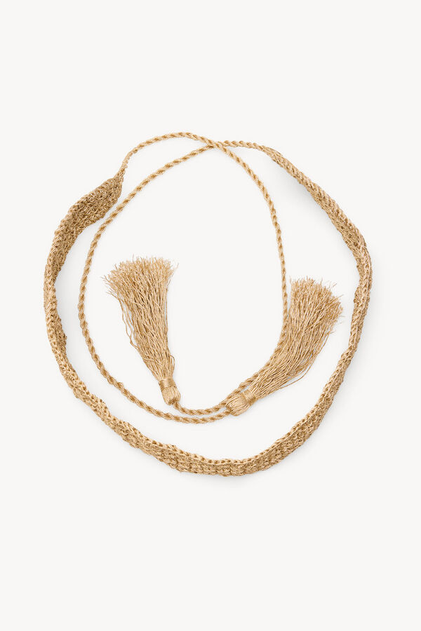 Hoss Intropia Lucrecia. Cintur&oacute;n de crochet metalizado Dorado