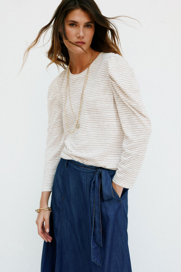 Hoss Intropia Milena. Playera a rayas Beige