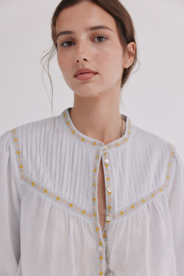 Hoss Intropia Catia. Blusa con jaretas Azul
