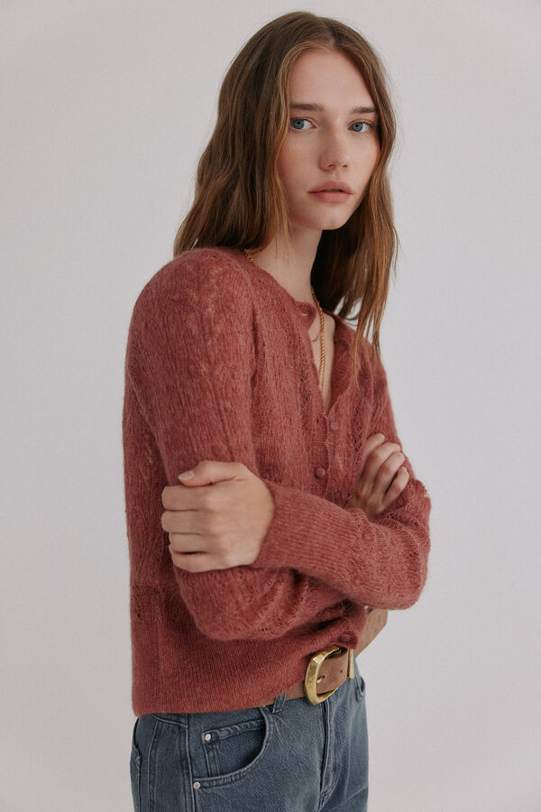 Hoss Intropia In&eacute;s. C&aacute;rdigan calado Rosa