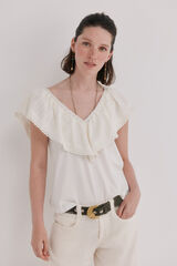 Hoss Intropia Malaika. Camiseta volante Marfil