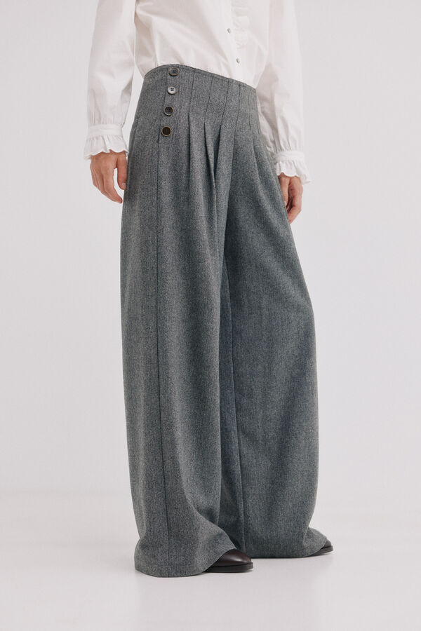 Hoss Intropia Phebe.Pantal&oacute;n con botones Marron