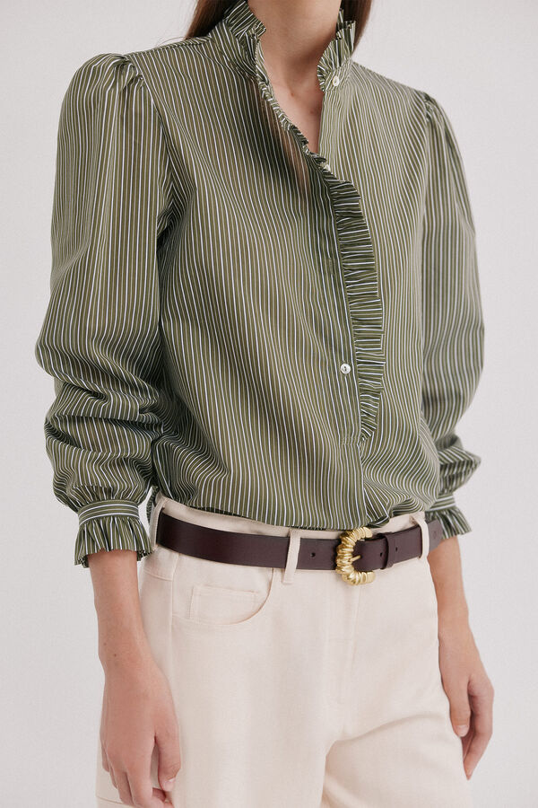 Hoss Intropia Cristela. Camisa de rayas Kaki