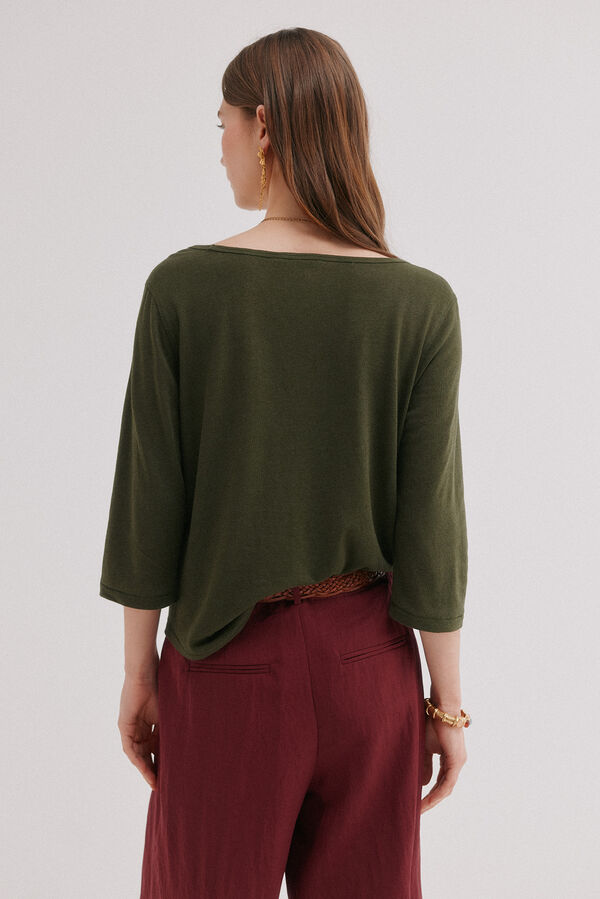 Hoss Intropia Mona. Camiseta escote redondo Kaki