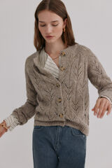 Hoss Intropia Ivette. C&aacute;rdigan calado Marron