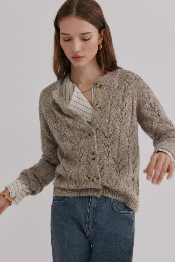 Hoss Intropia Ivette. C&aacute;rdigan calado Marron