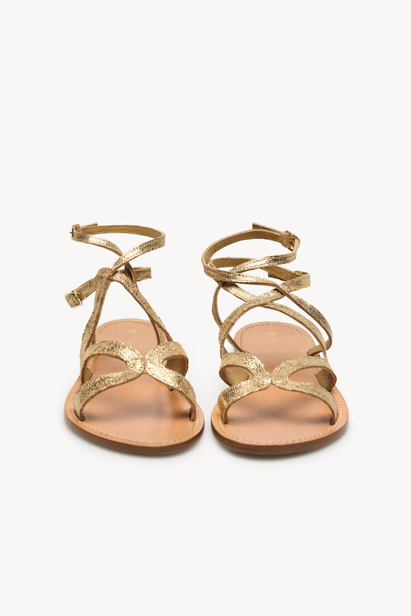 Hoss Intropia  Mar. Sandalias de piel Dorado