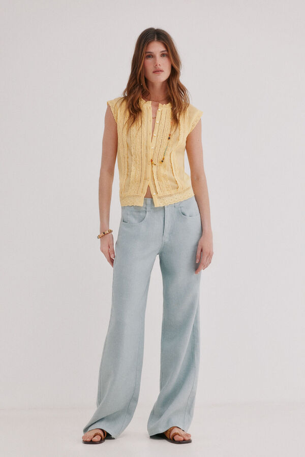 Hoss Intropia Paupa. Pantal&oacute;n de lino Azul