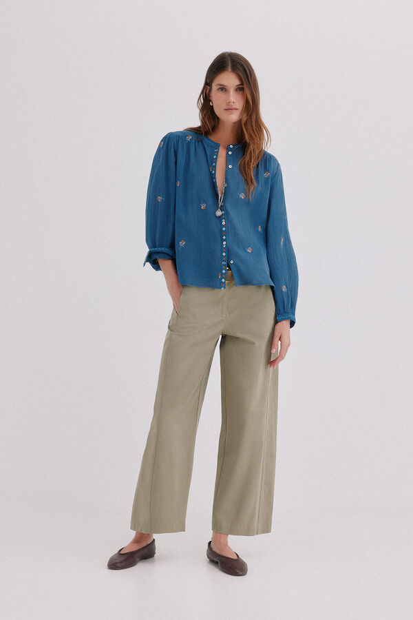 Hoss Intropia Cesca. Blusa bordada Azul marino