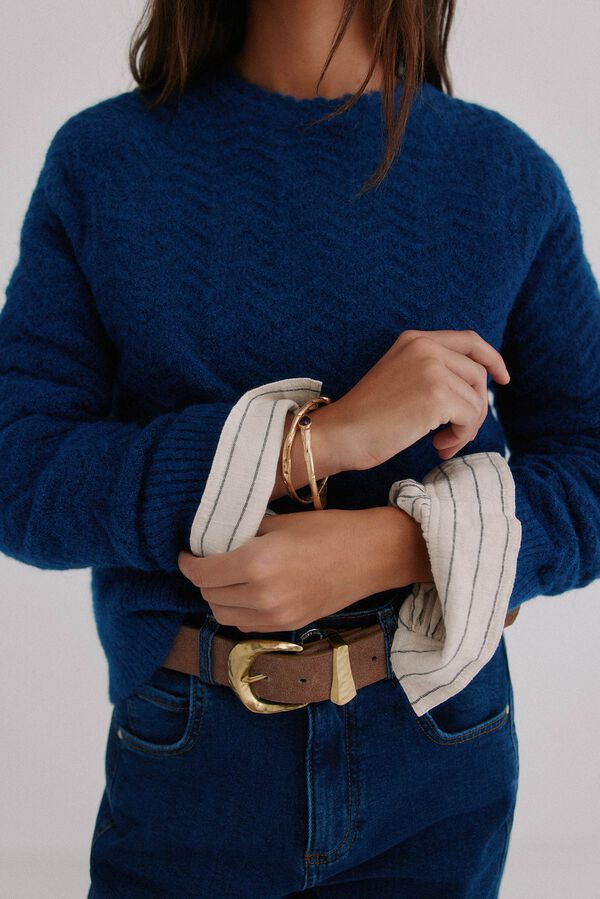 Hoss Intropia Ivonne. Su&eacute;ter con textura Azul marino