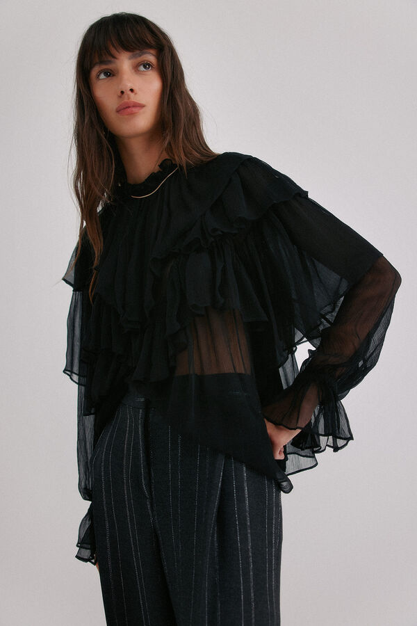 Hoss Intropia Blusa rom&aacute;ntica Giulia Negro