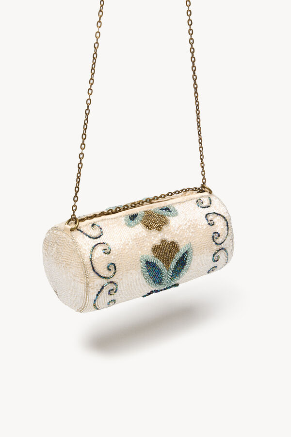 Hoss Intropia Nara. Bolsa de abalorios Marfil