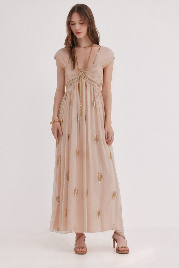 Hoss Intropia Aurora. Vestido bordado Rosa