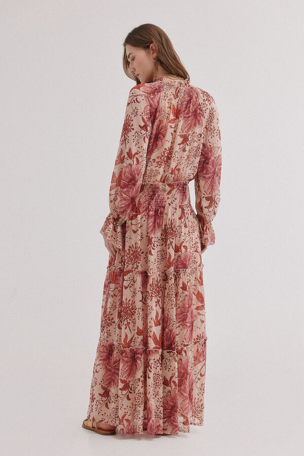 Hoss Intropia Amira. Vestido largo flu&iacute;do Estampado granate