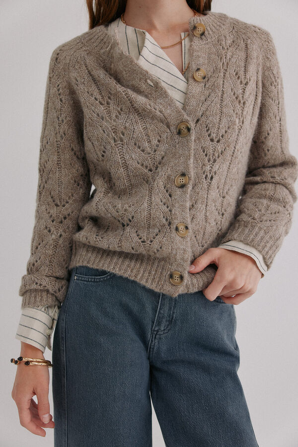 Hoss Intropia Ivette. C&aacute;rdigan calado Marron