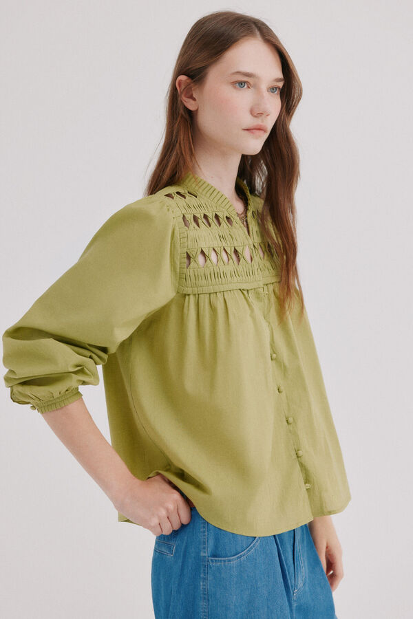 Hoss Intropia Cecile. Blusa manga larga Kaki