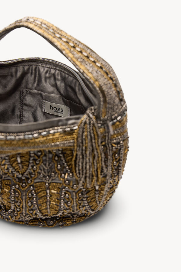 Hoss Intropia Nadia. Bolsa de abalorios Gris