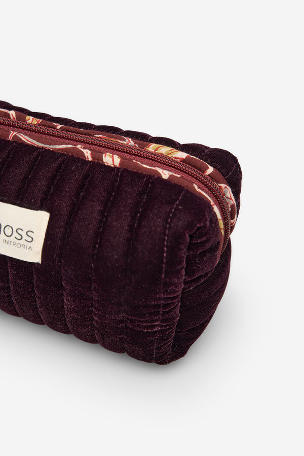 Hoss Intropia Lyssete. Neceser de terciopelo acolchado rojo