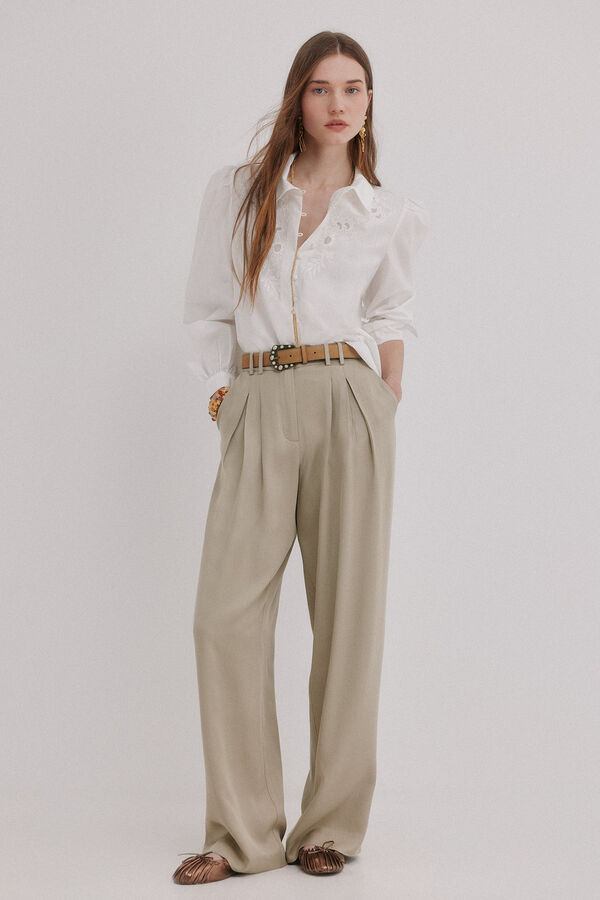 Hoss Intropia Carine. Blusa bordada Blanco