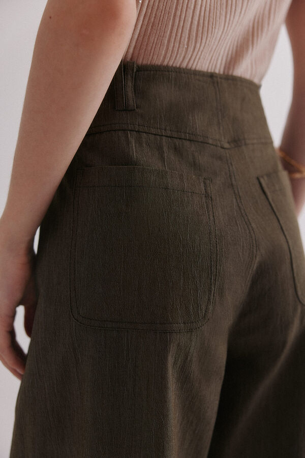 Hoss Intropia Paola. Pantalones con pliegues Kaki