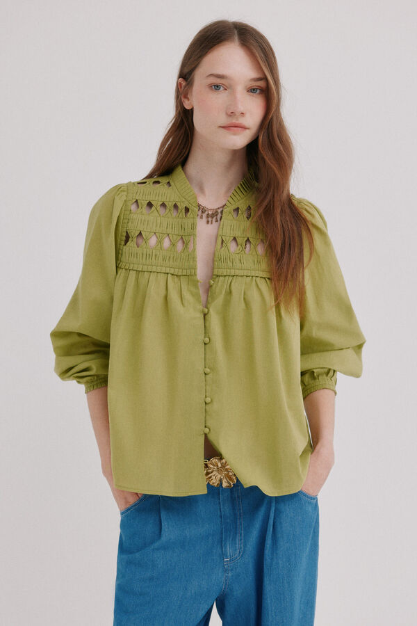 Hoss Intropia Cecile. Blusa manga larga Kaki