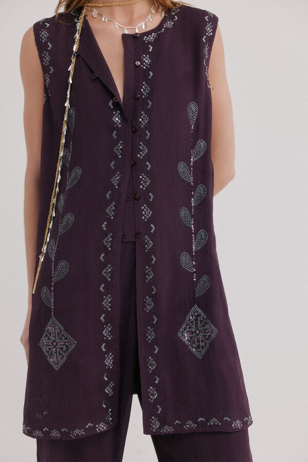 Hoss Intropia Cira. Blusa bordada  Morado