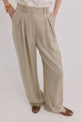 Hoss Intropia Paloma. Pantal&oacute;n de doble pliegue Marfil