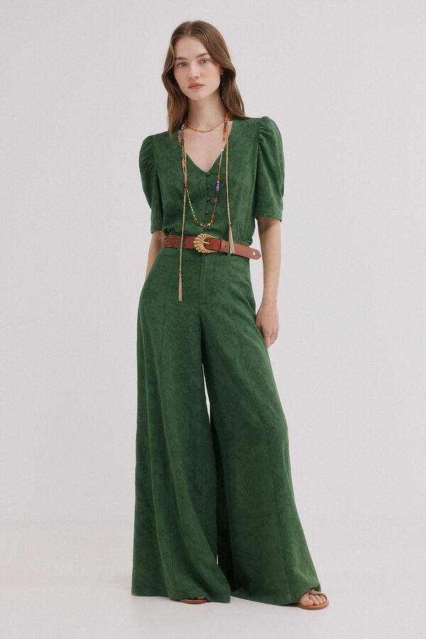 Hoss Intropia Patricia. Pantal&oacute;n tejido jaquard Kaki