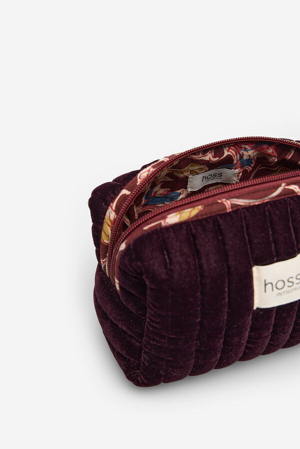 Hoss Intropia Lyssete. Neceser de terciopelo acolchado rojo