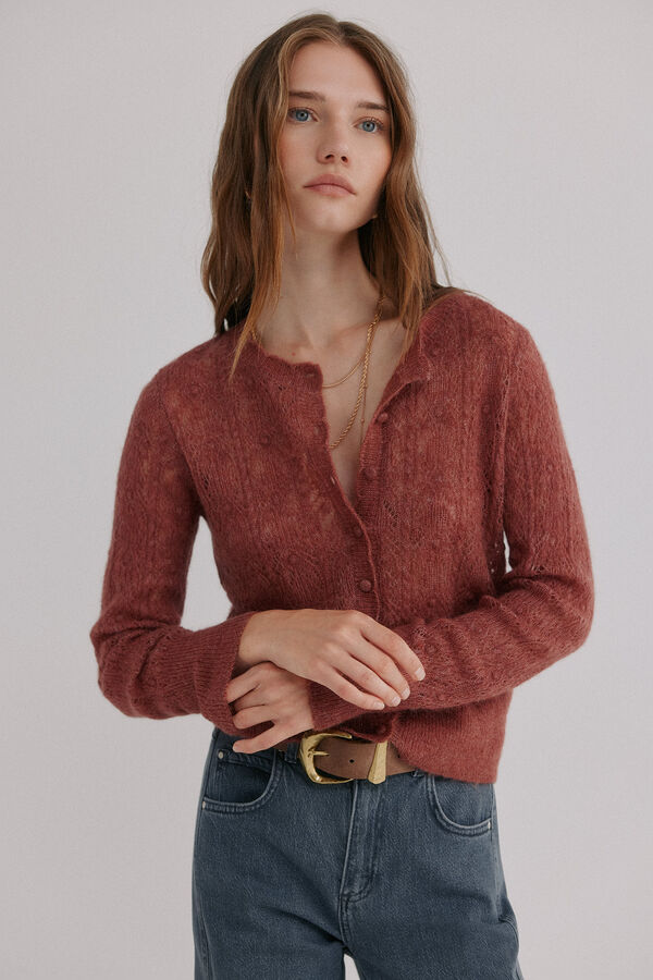 Hoss Intropia In&eacute;s. C&aacute;rdigan calado Rosa