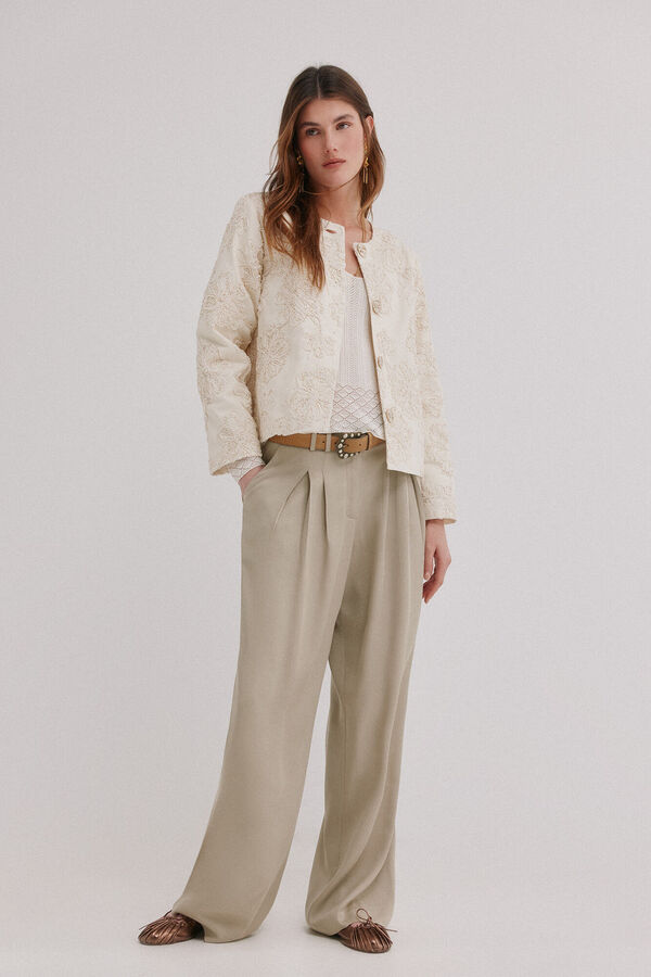 Hoss Intropia Eider. Chamarra jacquard Marfil