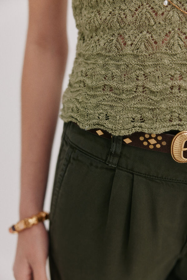 Hoss Intropia Isa. Top punto calado Kaki