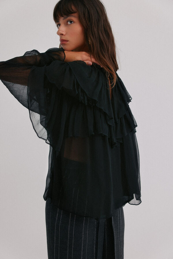 Hoss Intropia Blusa rom&aacute;ntica Giulia Negro