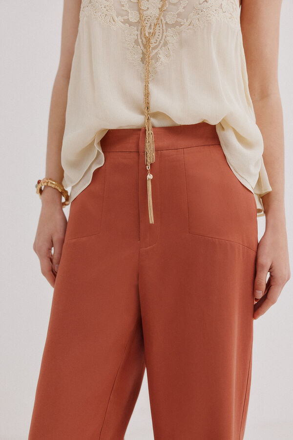 Hoss Intropia Pen&eacute;lope. Pantal&oacute;n tejido satinado Rosa