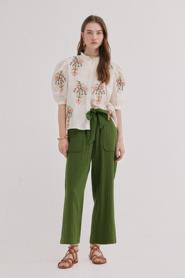 Hoss Intropia Capri. Blusa bordado floral Marfil