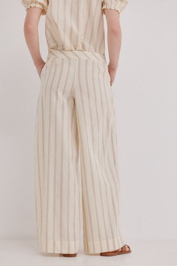Hoss Intropia Prisila. Pantal&oacute;n de rayas Marfil