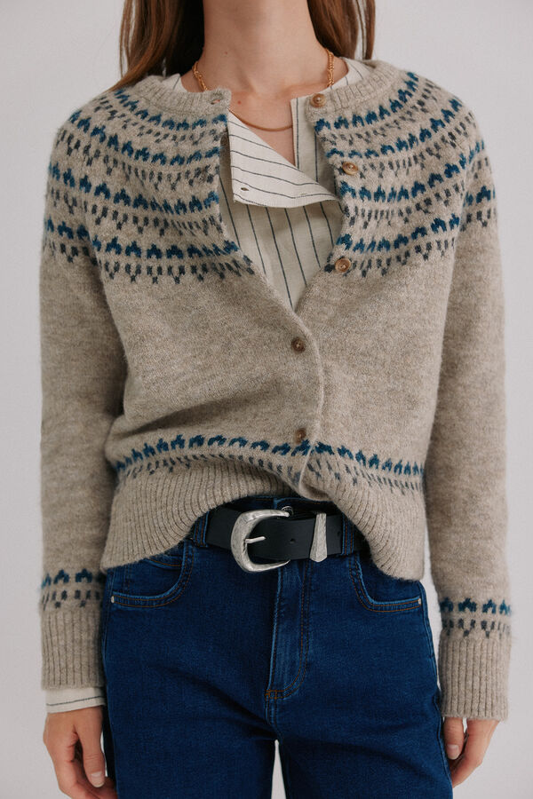 Hoss Intropia Nilda. Chamarra de punto Estampado granate