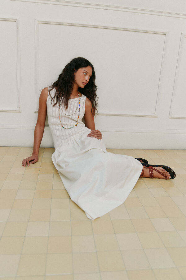 Hoss Intropia Alba. Vestido de punto combinado Beige