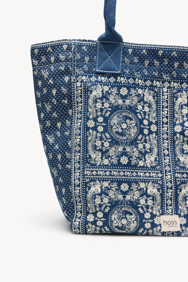 Hoss Intropia Neila. Bolsa estampada bandana Azul marino