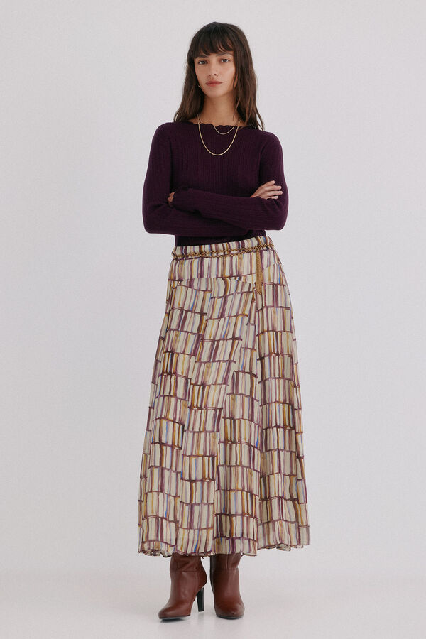 Hoss Intropia Nidia. Top con detalle de ondas Granate