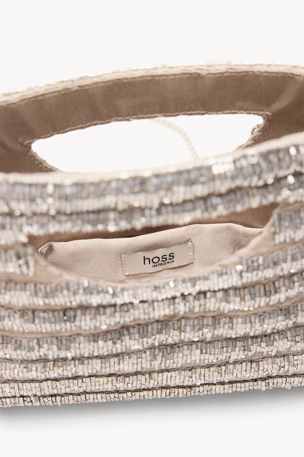 Hoss Intropia Nina. Bolsa de mano de abalorios Gris