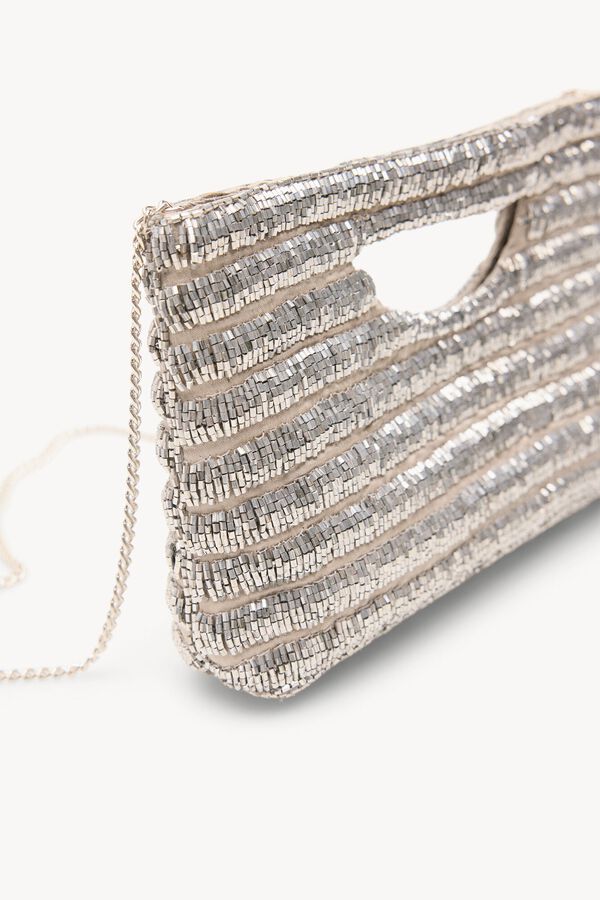 Hoss Intropia Nina. Bolsa de mano de abalorios Gris