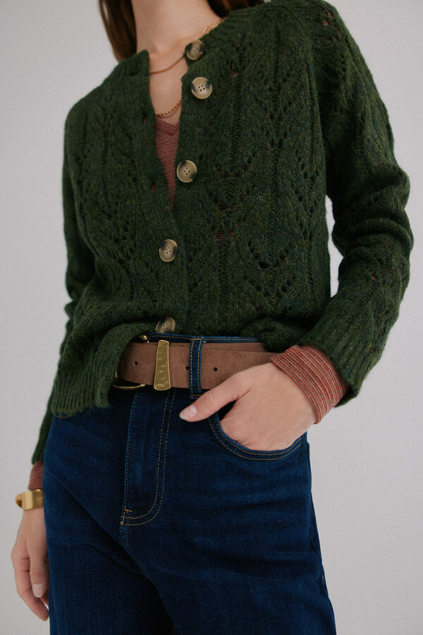 Hoss Intropia Ivette. C&aacute;rdigan calado Verde oscuro