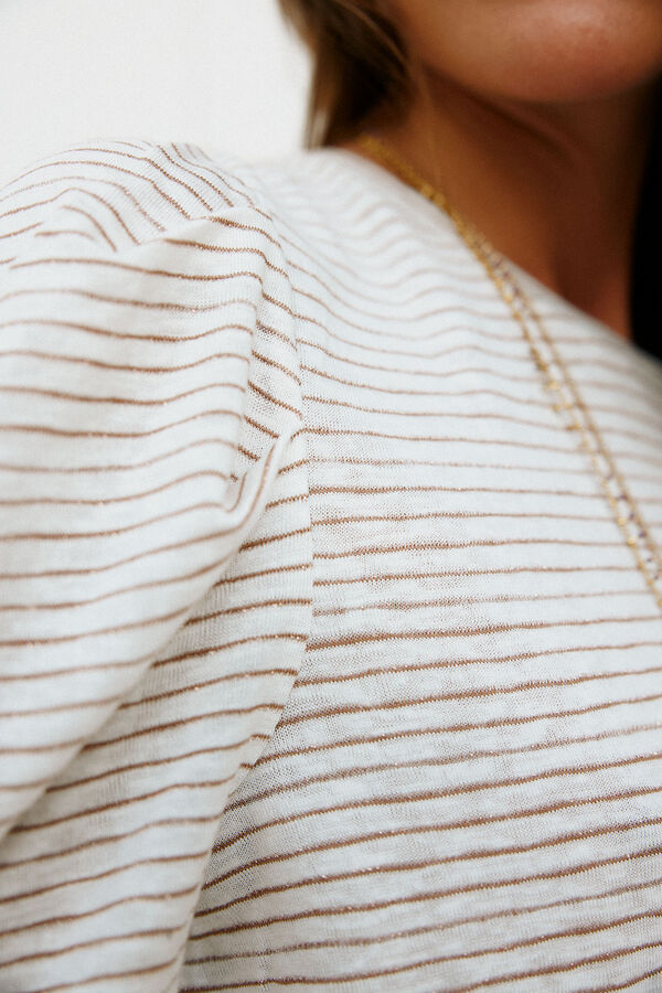 Hoss Intropia Milena. Playera a rayas Beige